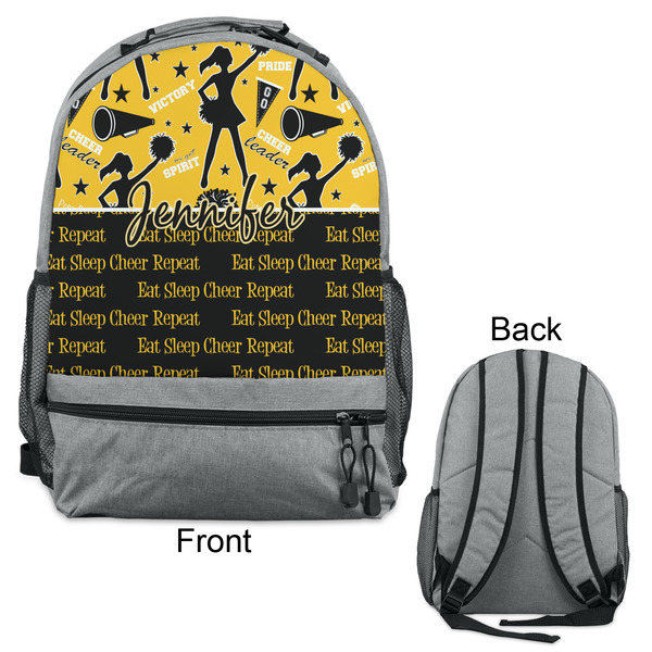 Cheer Large Backpack - Gray - Front & Back View