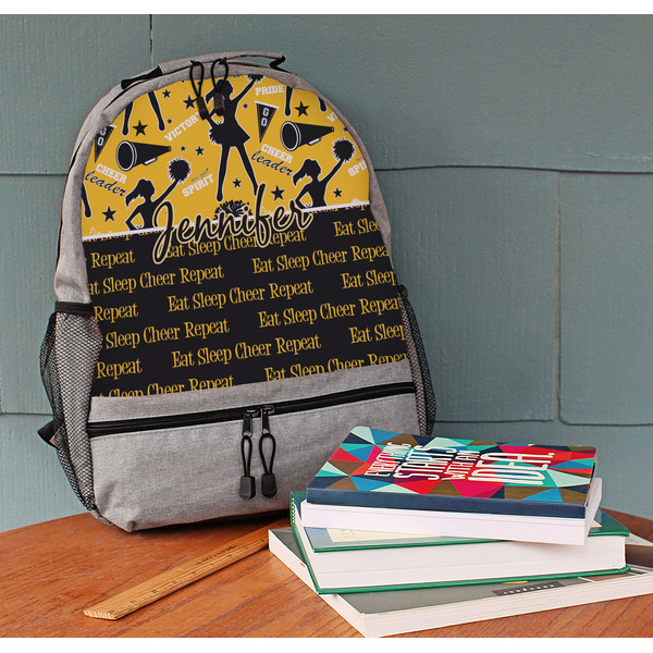 Cheer Large Backpack - Gray - On Desk