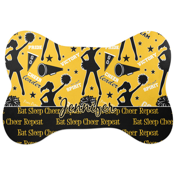 Custom Cheer Bone Shaped Dog Food Mat (Large) (Personalized)
