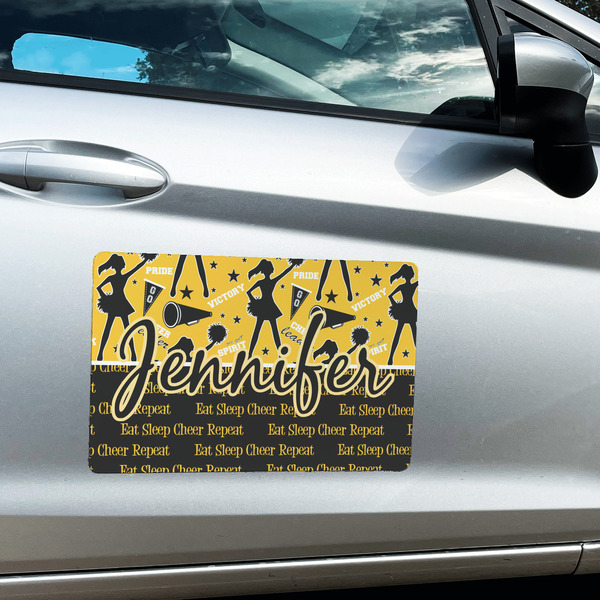 Cheer Large Rectangle Car Magnets- In Context