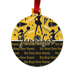 Cheer Metal Ball Ornament - Double Sided w/ Name or Text