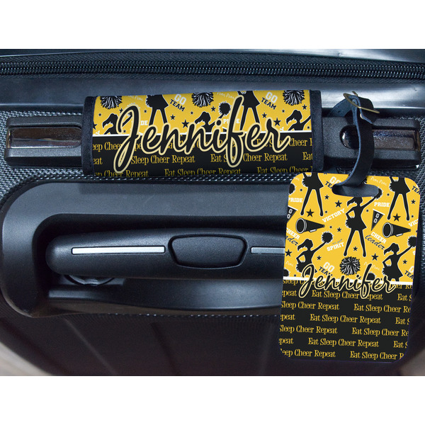 Cheer Metal Luggage Tag & Handle Wrap - In Context