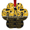Cheer Metal Paw Ornament - Front