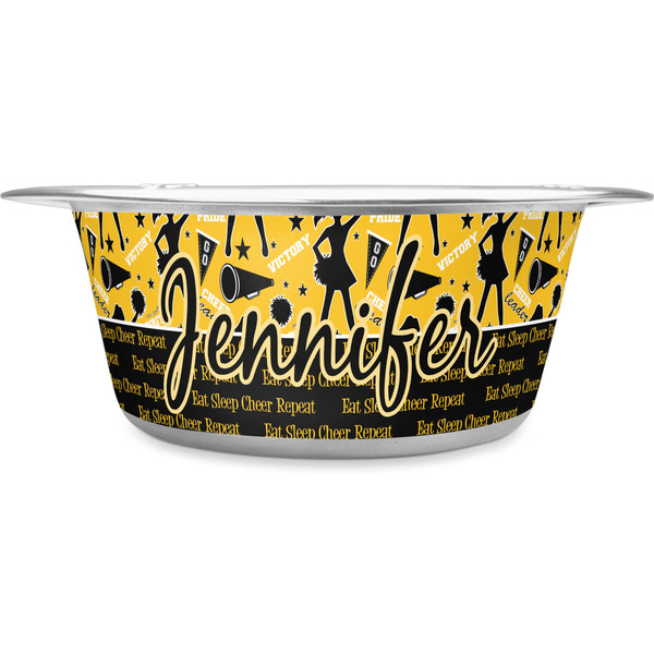 Custom Cheer Stainless Steel Dog Bowl - Large (Personalized)