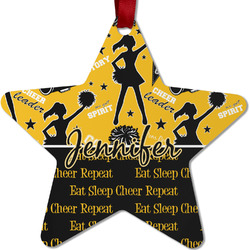 Cheer Metal Star Ornament - Double Sided w/ Name or Text