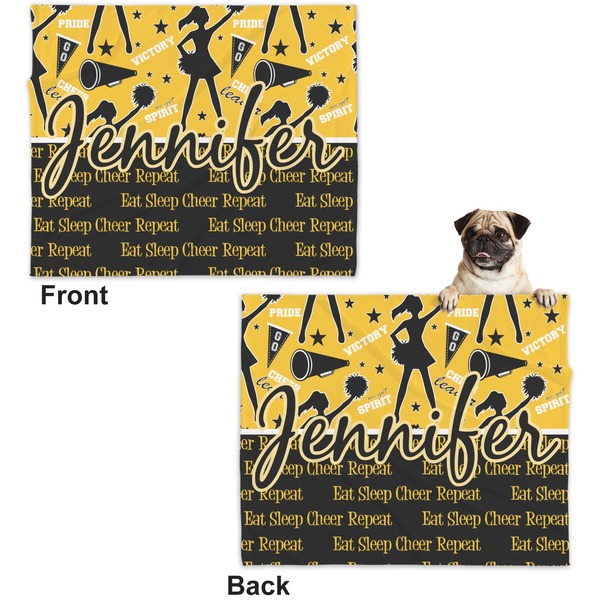Cheer Microfleece Dog Blanket - Large- Front & Back