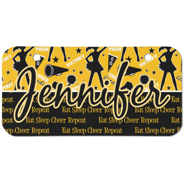 Custom Cheer Mini/Bicycle License Plate (2 Holes) (Personalized)