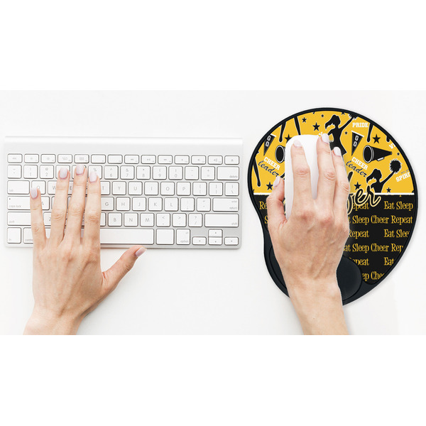 Cheer Mouse Pad with Wrist Rest - LIFESYTLE 2 (in use)