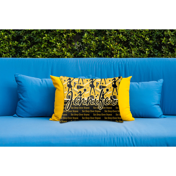 Cheer Outdoor Throw Pillow  - LIFESTYLE (Rectangular - 20x14)