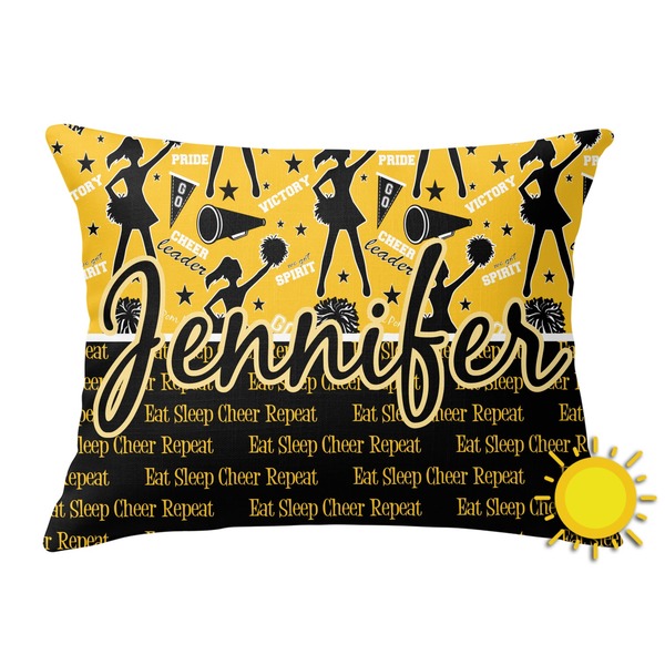 Custom Cheer Outdoor Throw Pillow (Rectangular) (Personalized)