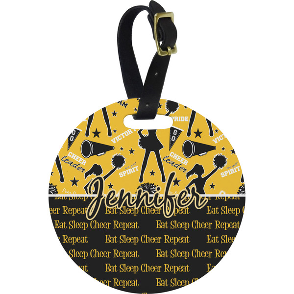 Custom Cheer Plastic Luggage Tag - Round (Personalized)