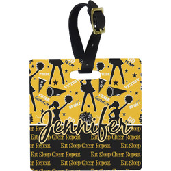 Cheer Plastic Luggage Tag - Square w/ Name or Text