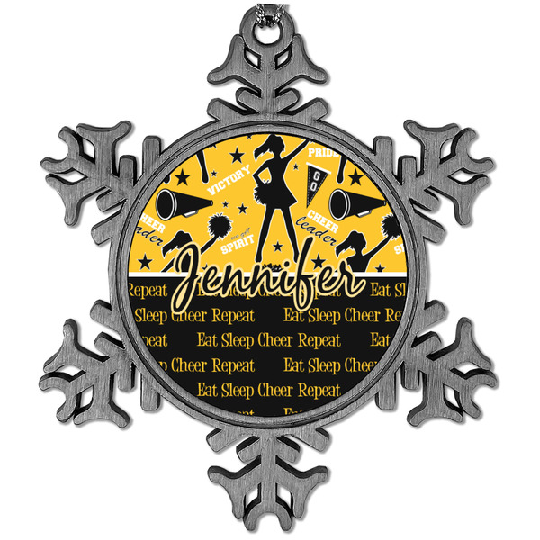 Custom Cheer Vintage Snowflake Ornament (Personalized)