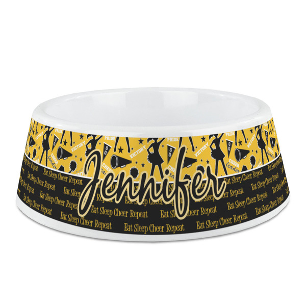 Custom Cheer Plastic Dog Bowl - Medium (Personalized)