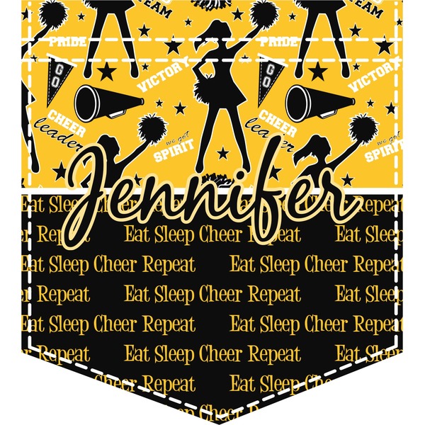 Custom Cheer Iron On Faux Pocket (Personalized)