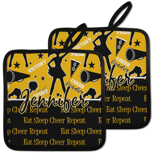 Custom Cheer Pot Holders - Set of 2 w/ Name or Text