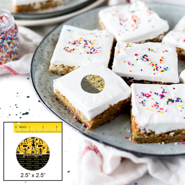 Cheer Printed Icing Circle - Medium - In Context