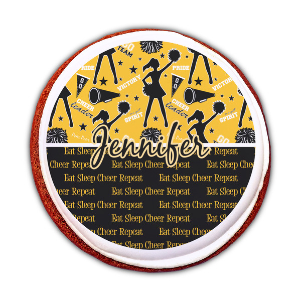 Cheer Printed Icing Circle - Medium - On Cookie