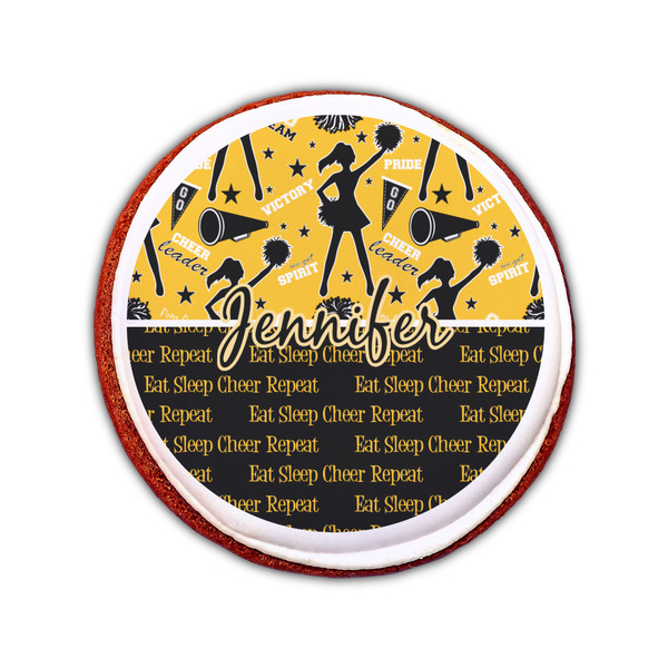 Cheer Printed Icing Circle - Small - On Cookie