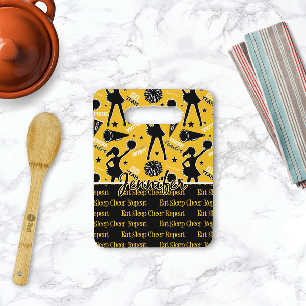 Cheer Rectangle Trivet with Handle - LIFESTYLE