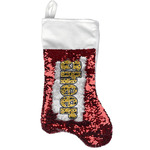 Cheer Reversible Sequin Stocking - Red (Personalized)