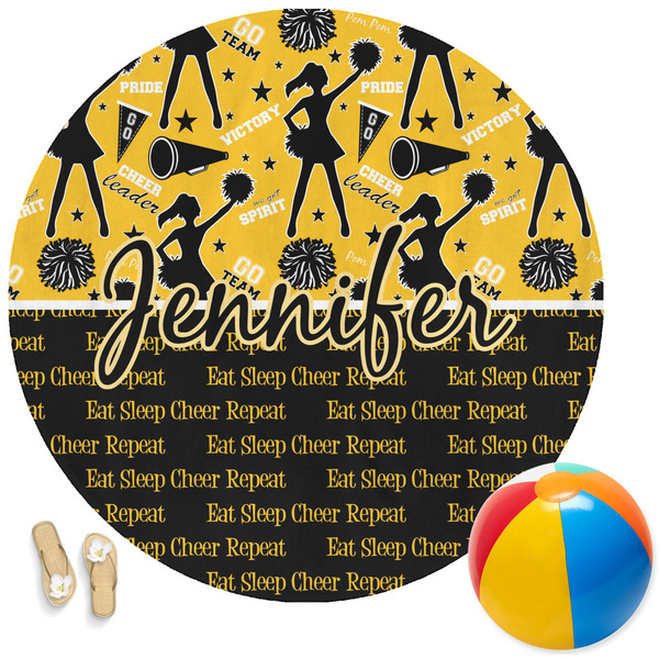 Custom Cheer Round Beach Towel (Personalized)
