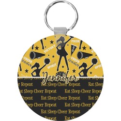 Cheer Round Plastic Keychain (Personalized)