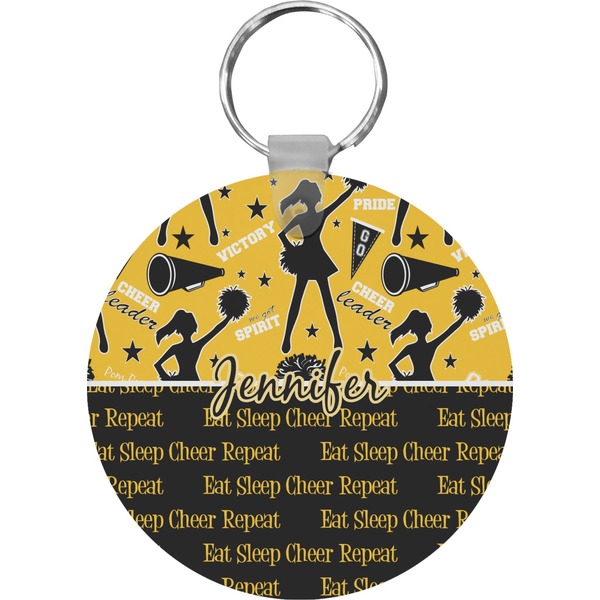 Custom Cheer Round Plastic Keychain (Personalized)