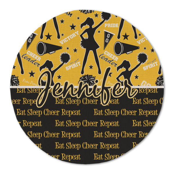 Custom Cheer Round Linen Placemat - Single Sided (Personalized)