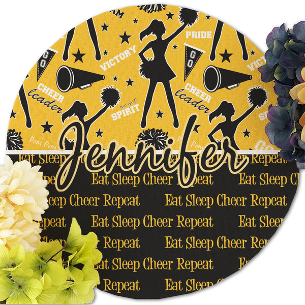 Cheer Round Linen Placemats - Front (w flowers)