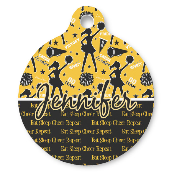 Custom Cheer Round Pet ID Tag (Personalized)