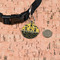 Cheer Round Pet ID Tag - Small - In Context