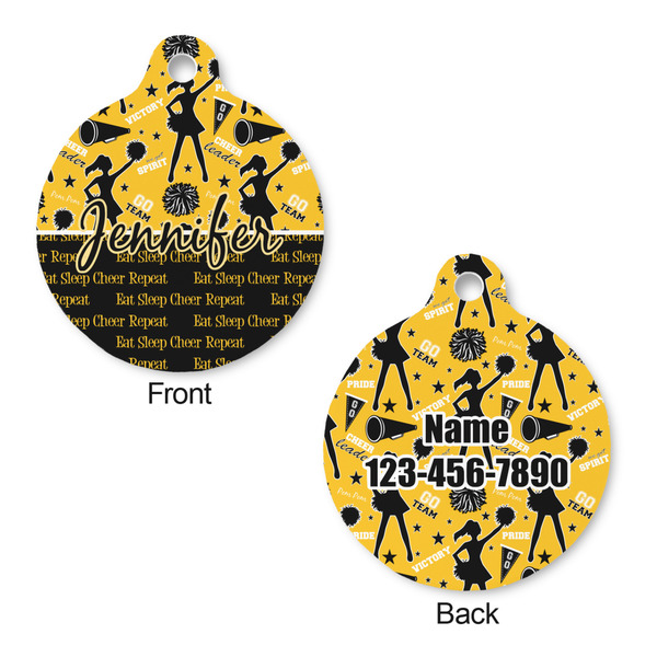 Cheer Round Pet Tag - Front & Back