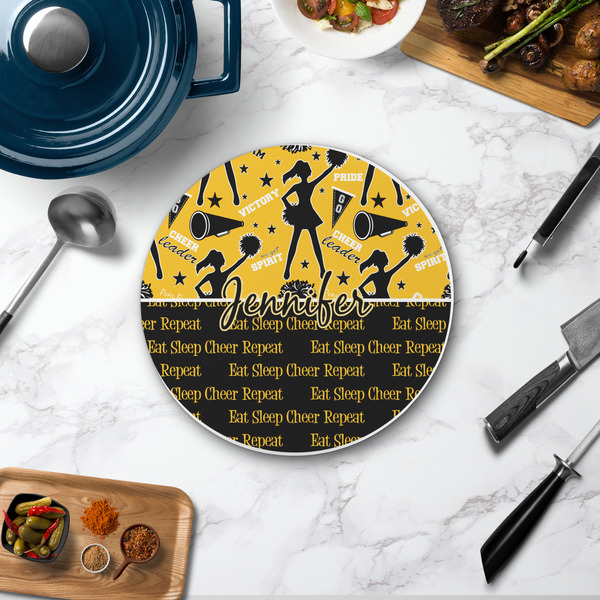 Cheer Round Stone Trivet - In Context View