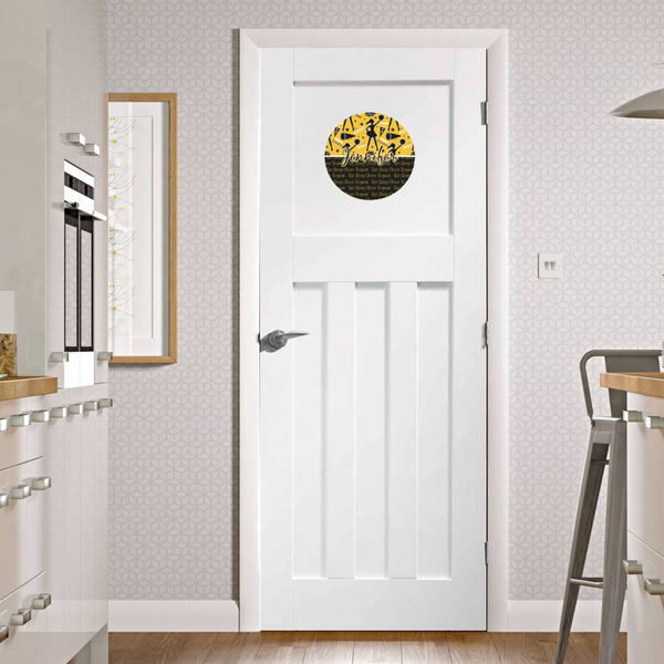 Cheer Round Wall Decal on Door