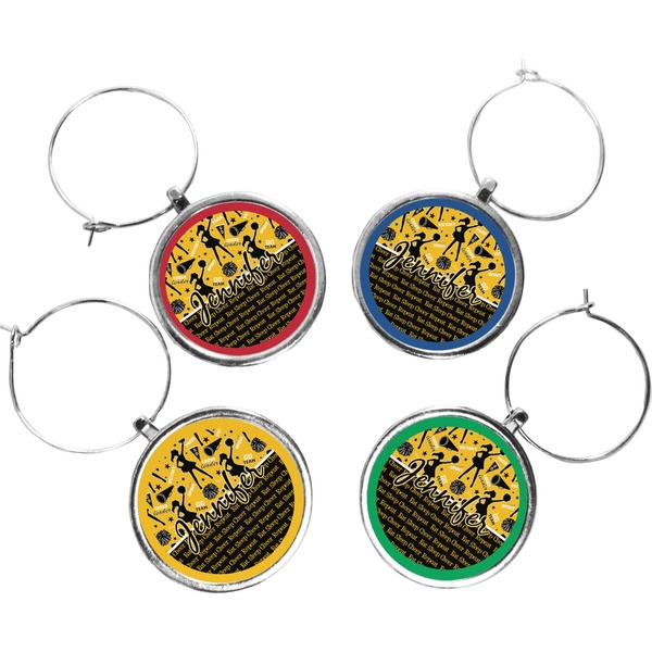 Custom Cheer Wine Charms (Set of 4) (Personalized)