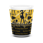 Cheer Ceramic Shot Glass - 1.5 oz - White - Set of 4 (Personalized)