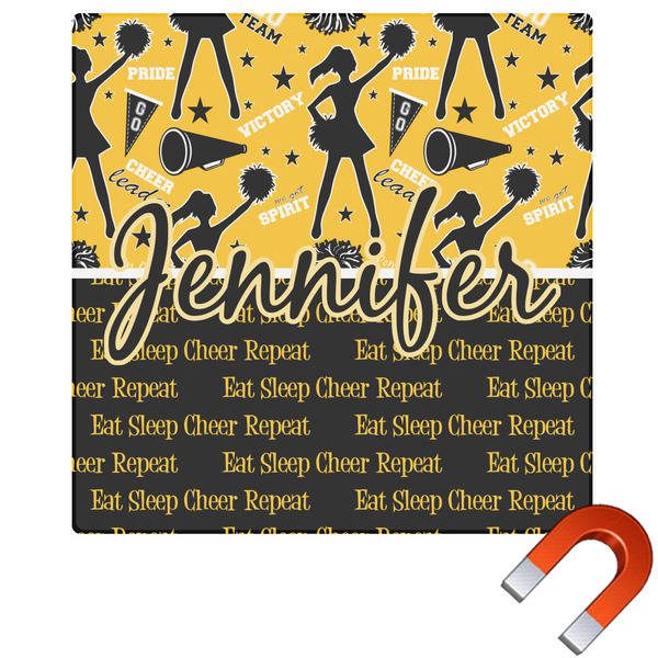 Custom Cheer Square Car Magnet - 6" (Personalized)