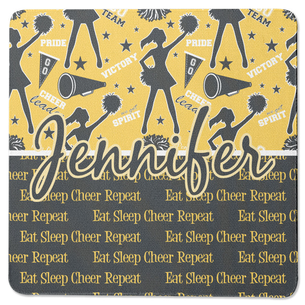 Cheer Square Coaster Rubber Back - Single