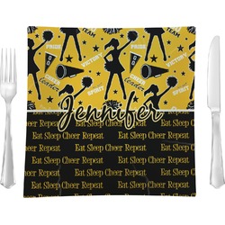 Cheer 9.5" Glass Square Lunch / Dinner Plate- Single or Set of 4 (Personalized)