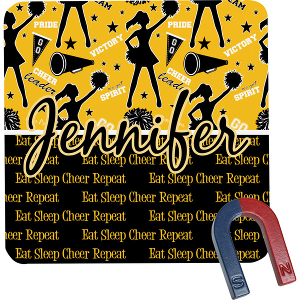 Custom Cheer Square Fridge Magnet (Personalized)