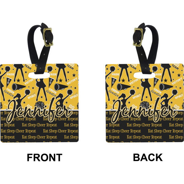 Cheer Square Luggage Tag (Front + Back)