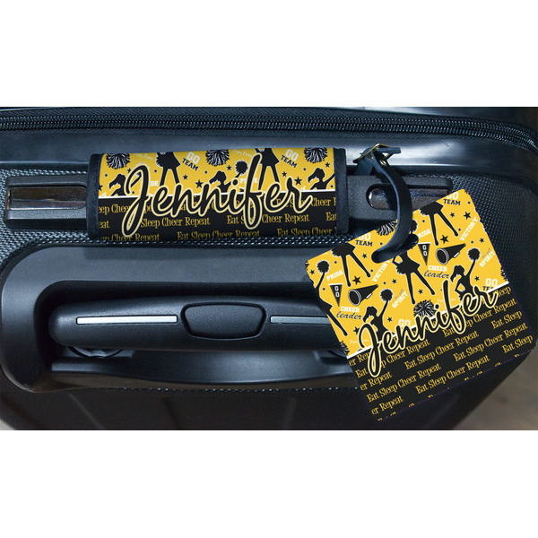 Cheer Square Luggage Tag & Handle Wrap - In Context