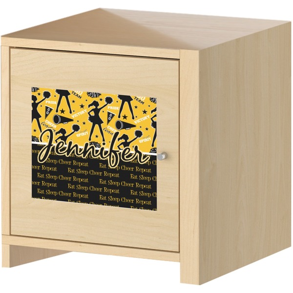 Cheer Square Wall Decal on Wooden Cabinet