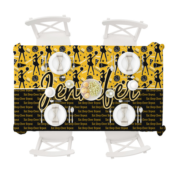 Cheer Tablecloths (58"x102") - TOP VIEW (with plates)