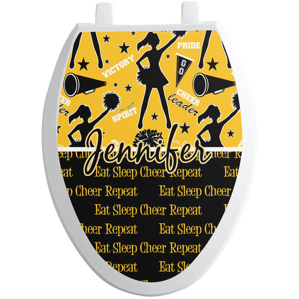 Custom Cheer Toilet Seat Decal - Elongated (Personalized)