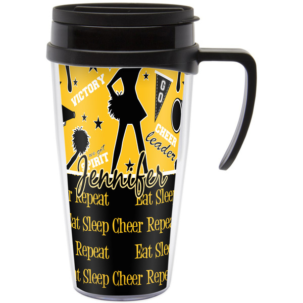 Custom Cheer Acrylic Travel Mug with Handle (Personalized)