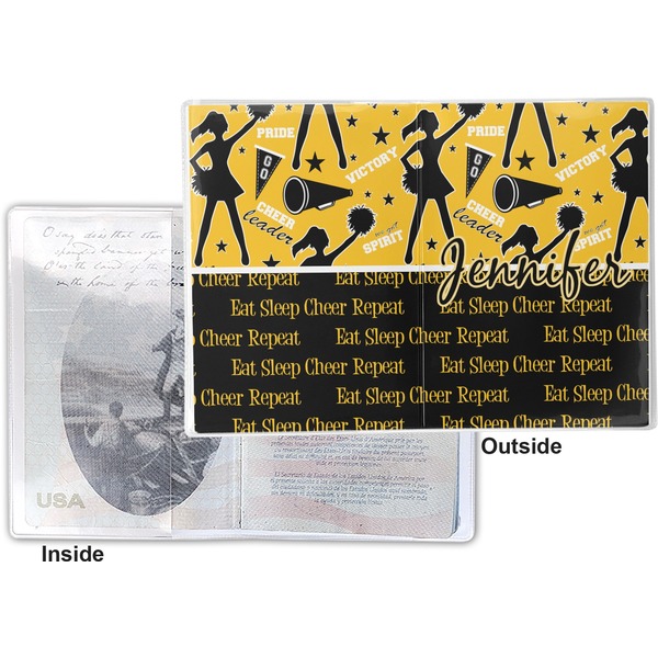 Cheer Vinyl Passport Holder - Flat Front and Back