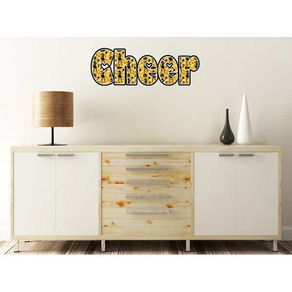 Cheer Wall Name Decal On Wooden Desk
