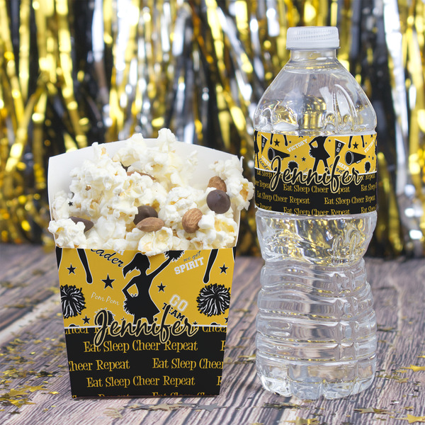 Cheer Water Bottle Label - w/ Favor Box